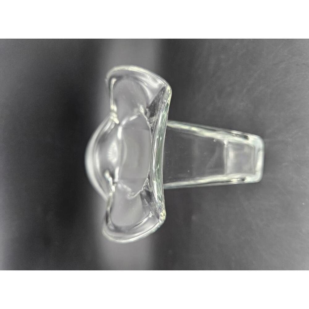 Vintage Clear Heavy Art Glass Jack In The Pulpit Vase  MCM Handkerchief Rim